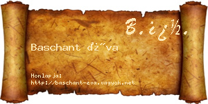 Baschant Éva névjegykártya